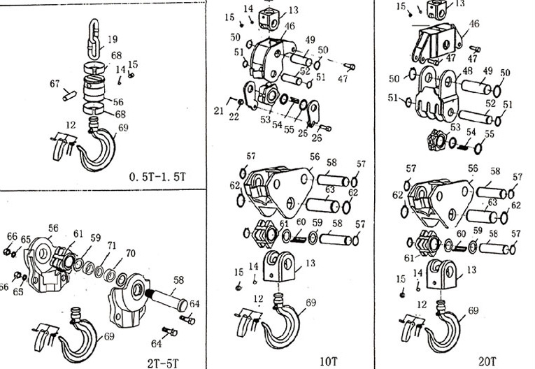 双鸽牌手拉葫芦HS-V型5吨零件